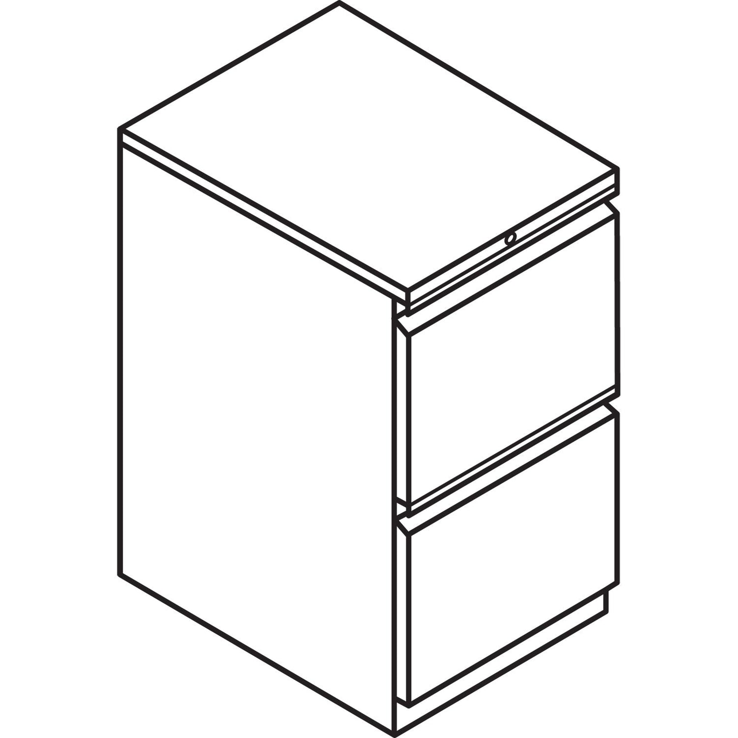 HON Brigade Mobile Pedestal, Left or Right, 2 Letter-Size File Drawers, Charcoal, 15" x 19.88" x 28"