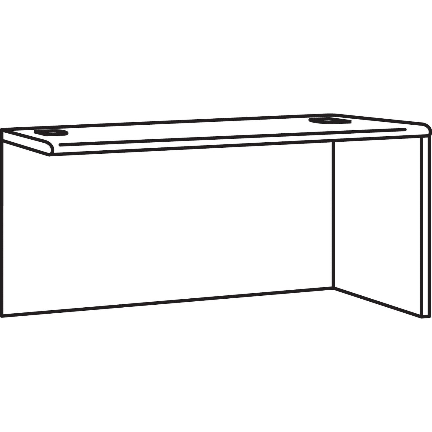 HON 38000 Series Return Shell, Right, 60w x 24d x 29.5h, Mahogany/Charcoal