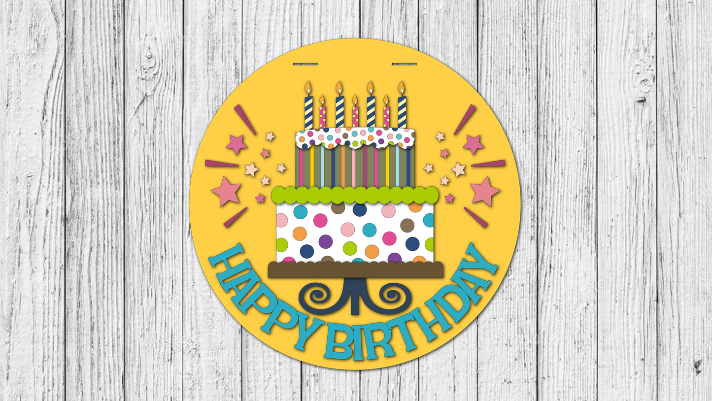Happy Birthday Door Hanger - DIY Unfinished Kit - Lvl 2