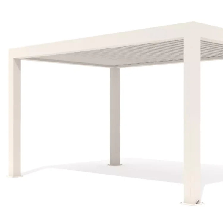 Pergola with Louvers Adjustable Louver Angle Electric Control and Manual Tilt for Precise Light and Wind Control