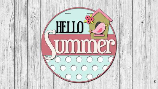 Hello Summer Bird House Door Hanger