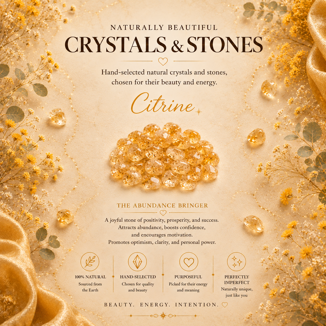 Solar Plexus Chakra Crystal-Enhanced Premium Coconut-Soy Wax Melts