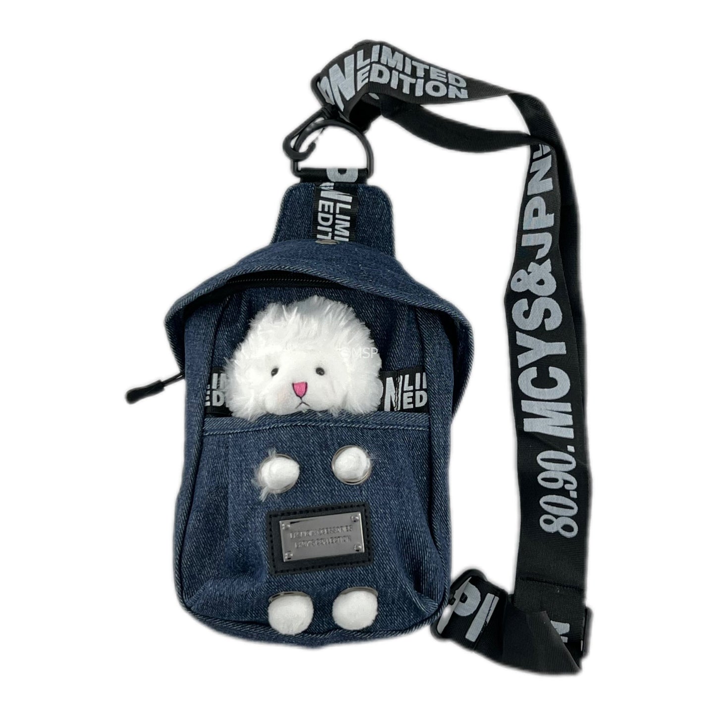 Denim Crossbody Sling Bag for Women – Small Bag with Animal Pendant