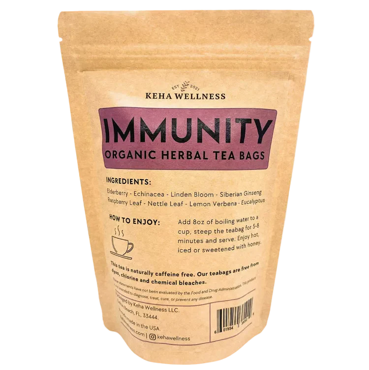 Immunity Tea Bags — Elderberry & Echinacea | Organic Herbal Blend