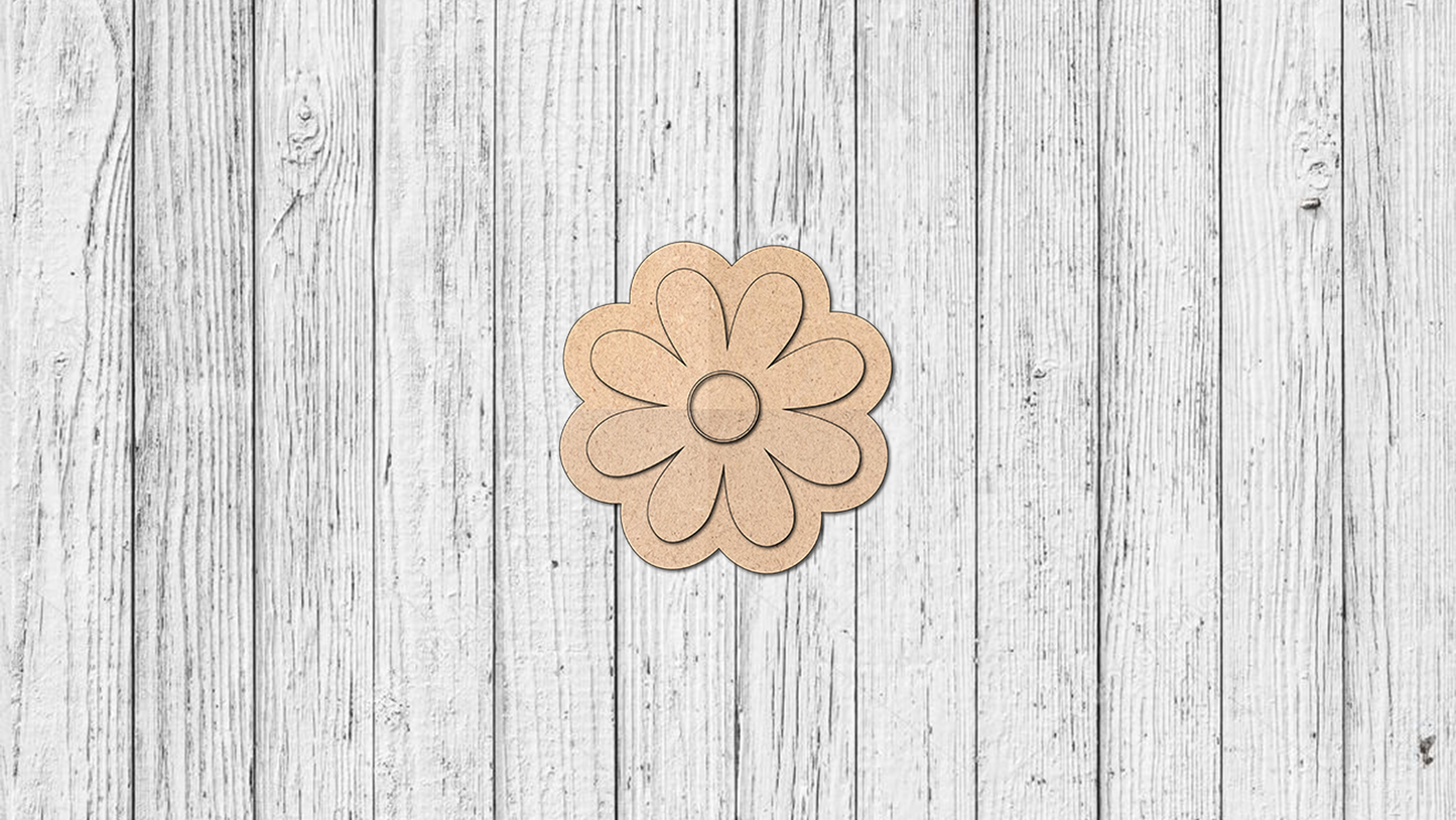 Interchangeable Welcome Porch Leaner - Flower - Unfinished Accent