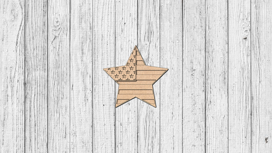 Interchangeable Welcome Porch Leaner - Patriotic Star - Unfinished Accent