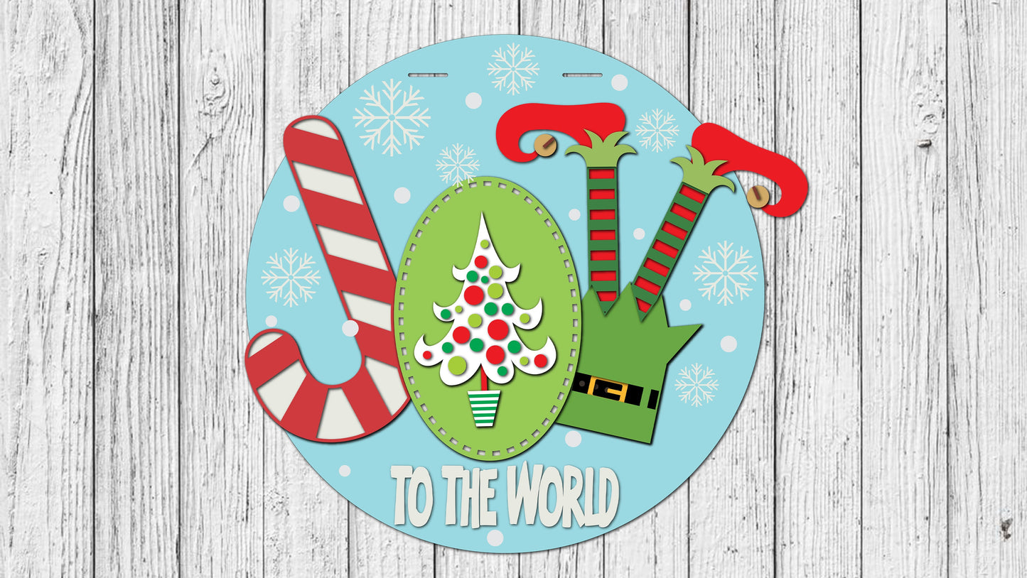 JOY to the world Elf Door Hanger - Finished
