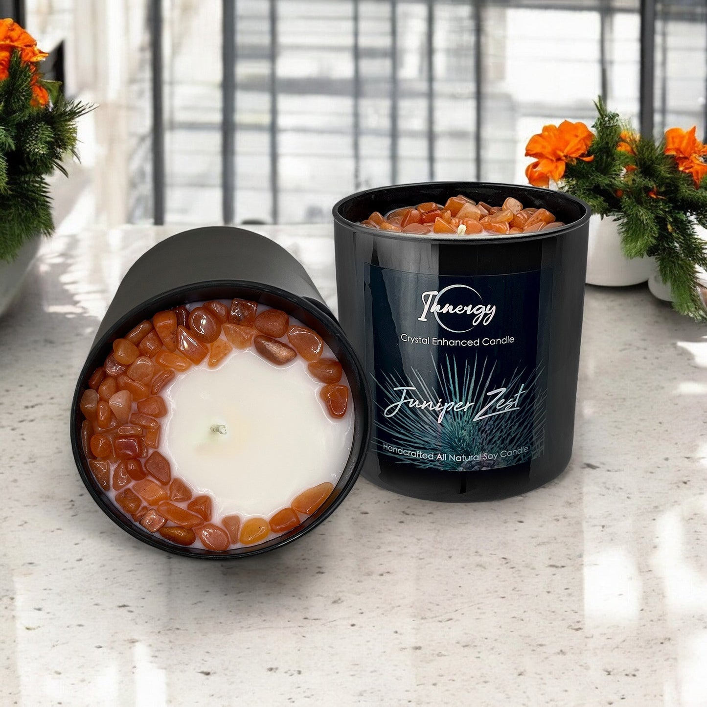 Juniper Zest Crystal Candle, 10oz