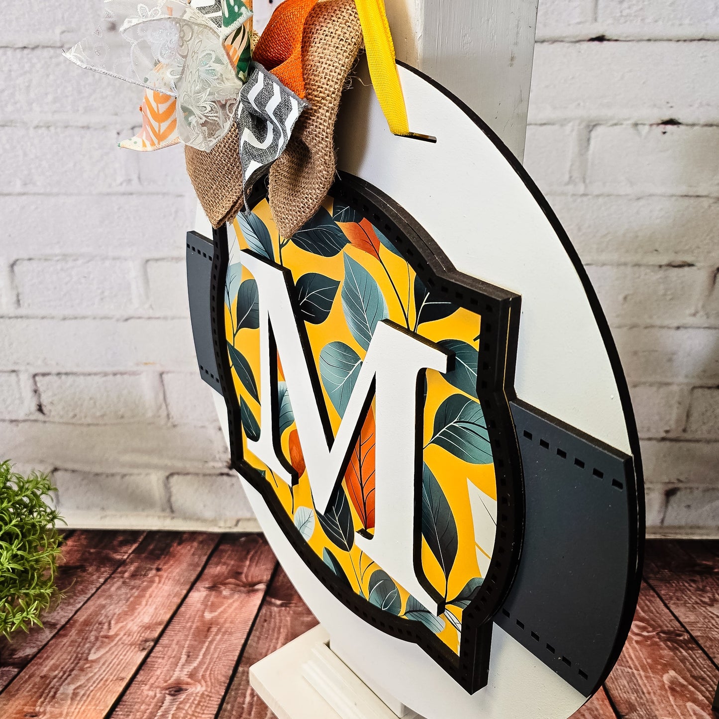 Monogram Frame and Banner Door Hanger - Finished
