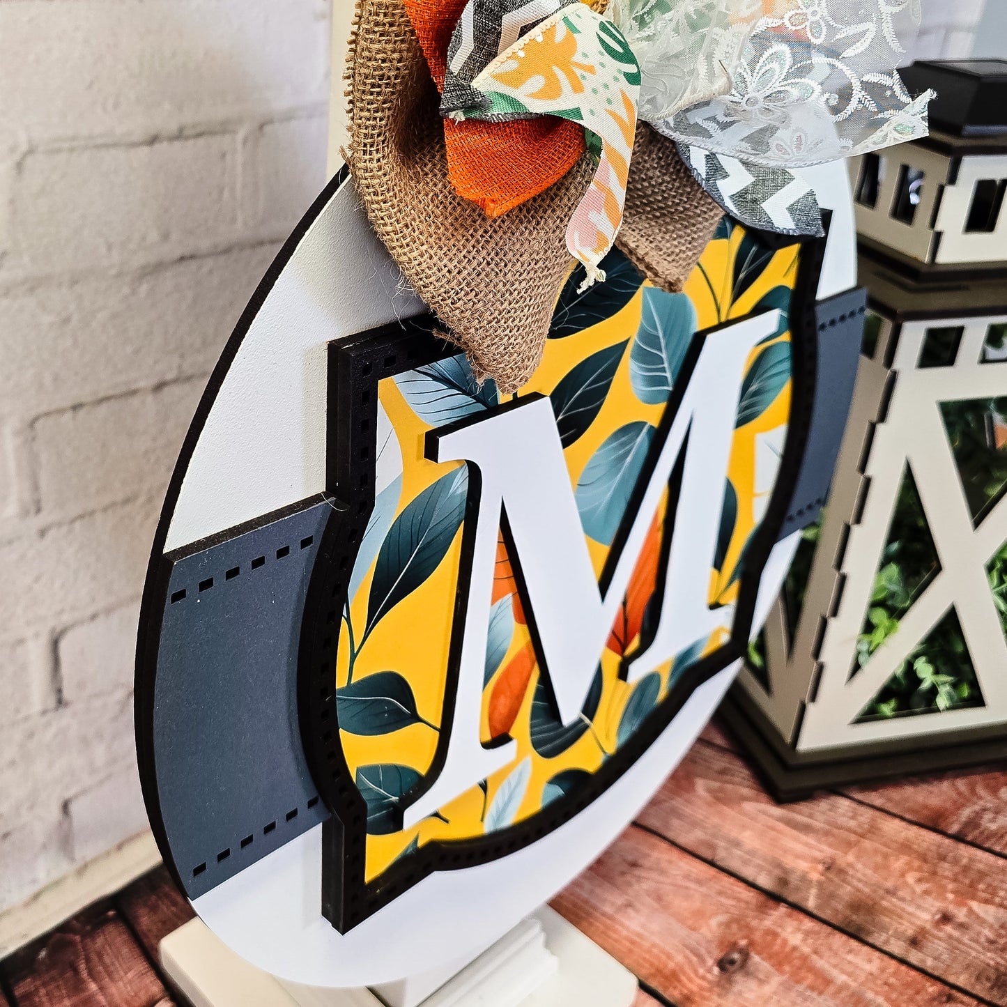 Monogram Frame and Banner Door Hanger - Finished