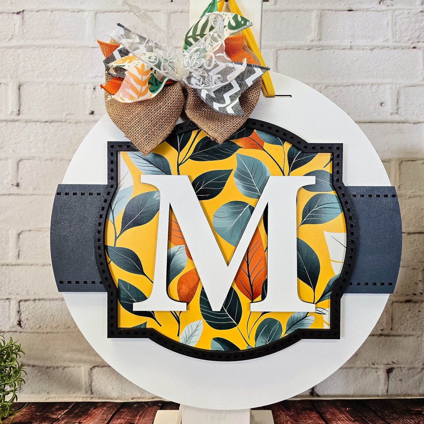 Monogram Frame and Banner Door Hanger - Finished
