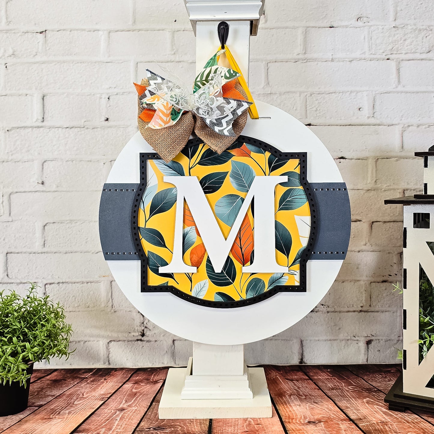 Monogram Frame and Banner Door Hanger - Finished
