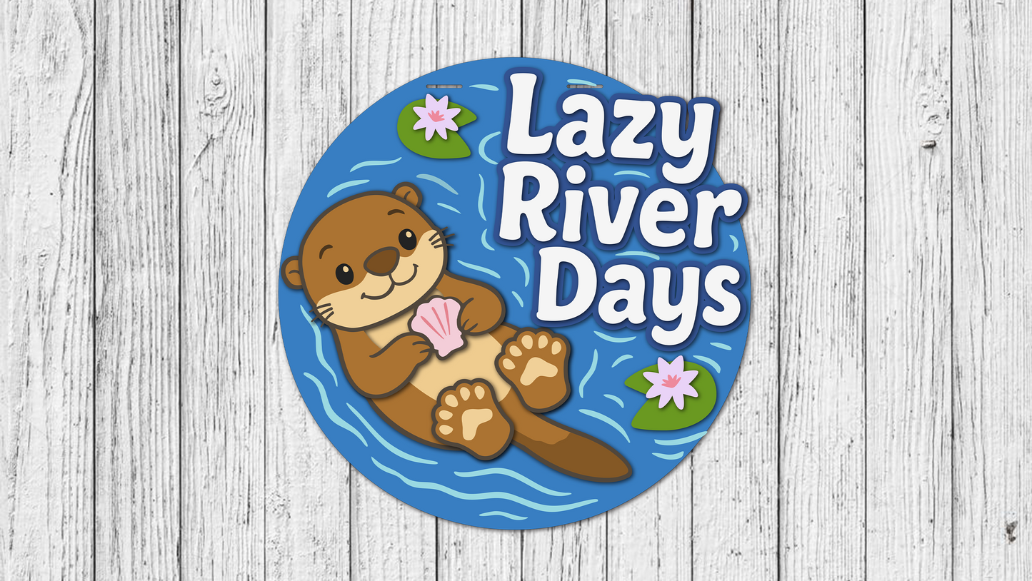 Lazy River Days Otter Door Hanger - DIY Unfinished Kit - Lvl 3