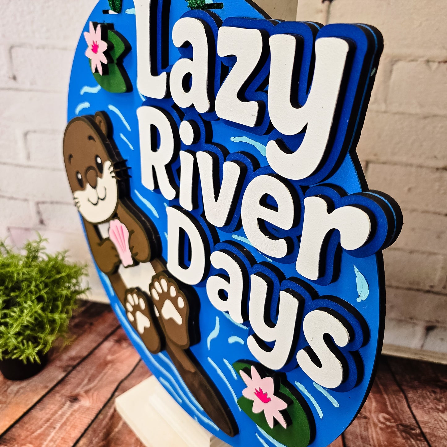 Lazy River Days Otter Door Hanger - Finished