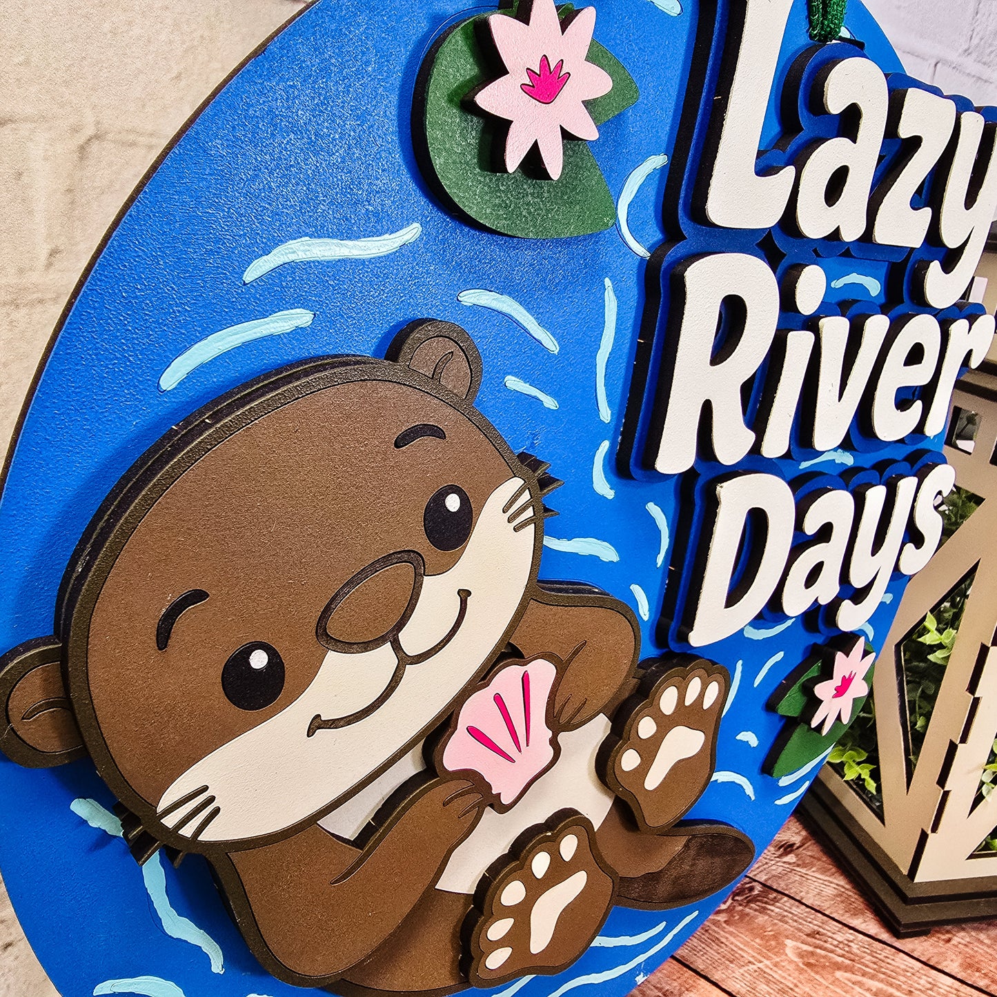 Lazy River Days Otter Door Hanger - Finished