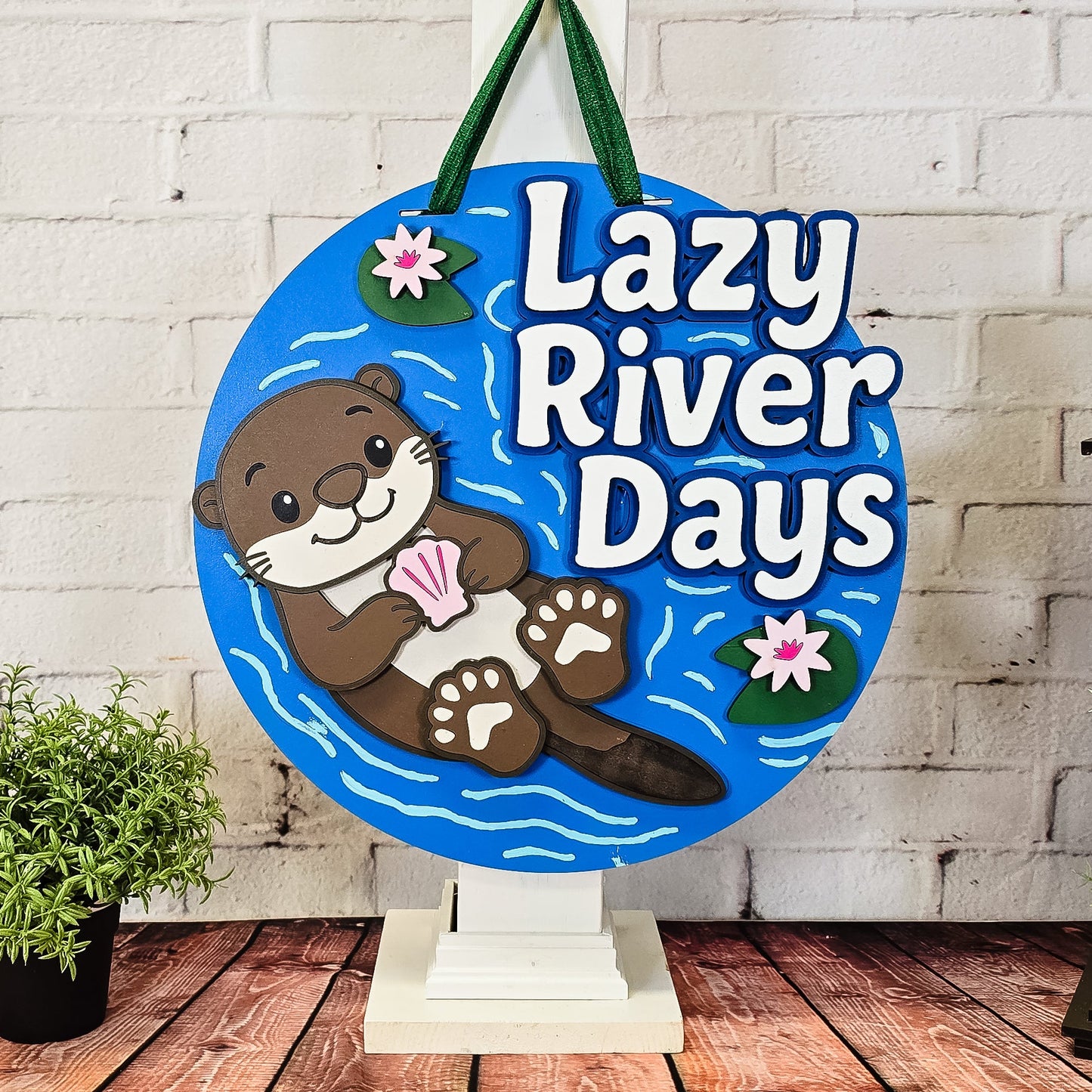 Lazy River Days Otter Door Hanger - DIY Unfinished Kit - Lvl 3