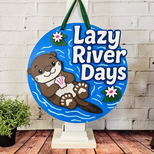 Lazy River Days Otter Door Hanger - Finished