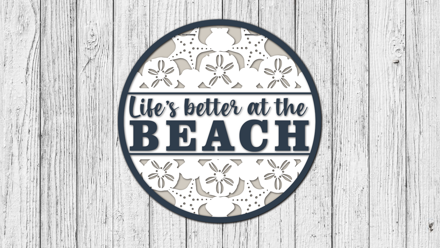 Life Is Better Beach Shells  Door Hanger - DIY Unfinished Kit - Lvl 1