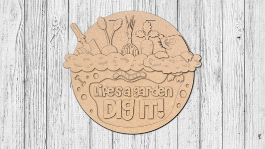 Life's a Garden Dig It! Mole Door Hanger - DIY Unfinished Kit - Lvl 3