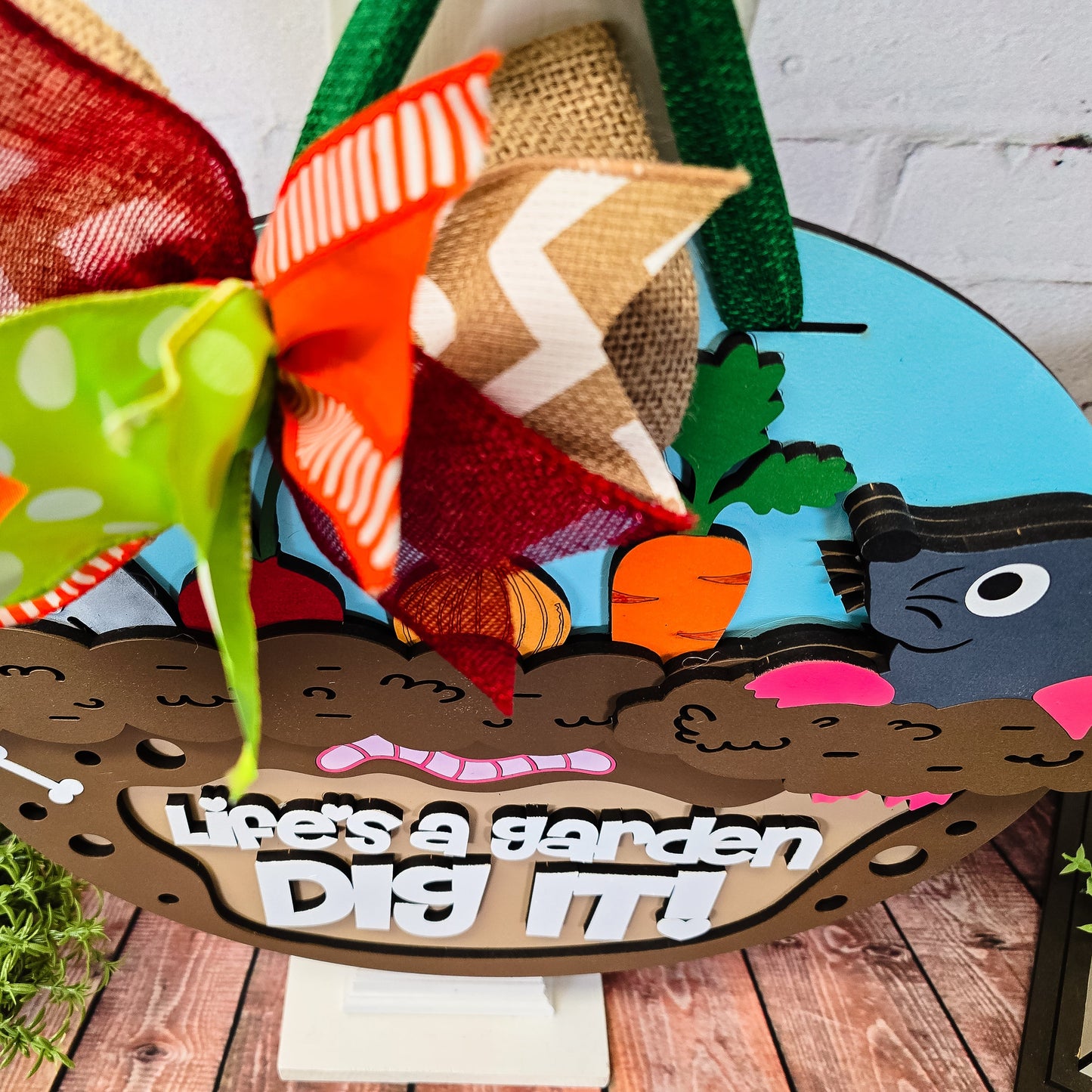 Life's a Garden Dig It! Mole Door Hanger - Finished