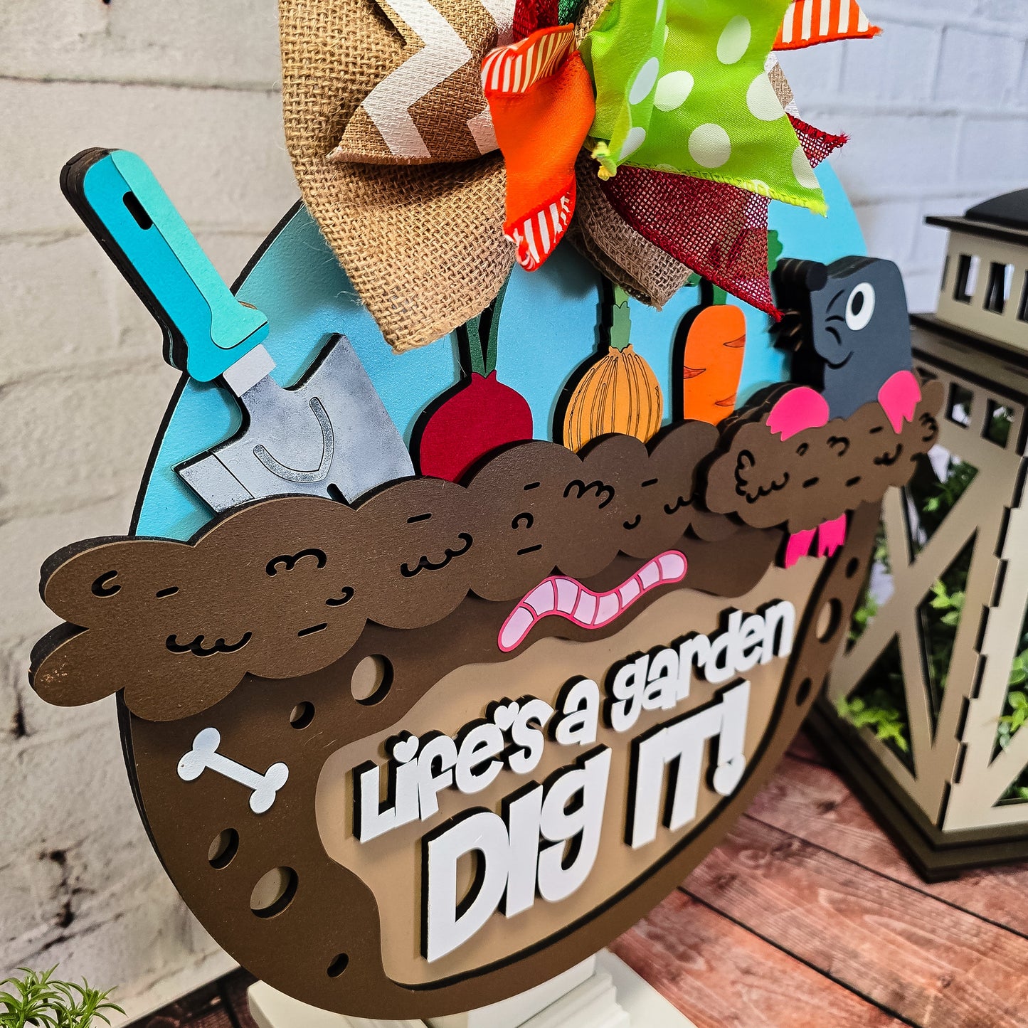 Life's a Garden Dig It! Mole Door Hanger - Finished