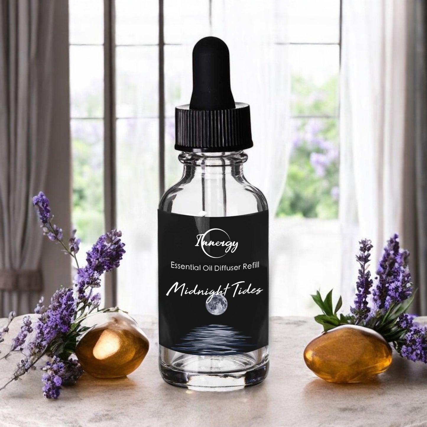Midnight Tides Crystal-Enhanced Oil Diffuser, Car Air Freshener, 8ml