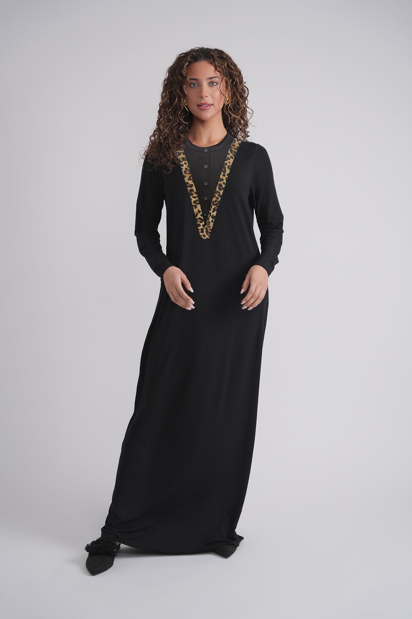 Leopard V Button Nightgown