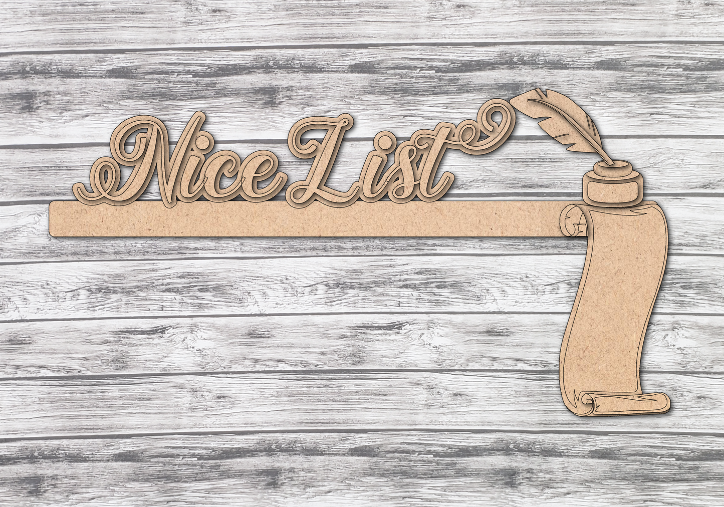 Nice List Christmas Door Frame Corner Decor DIY Unfinished Kit