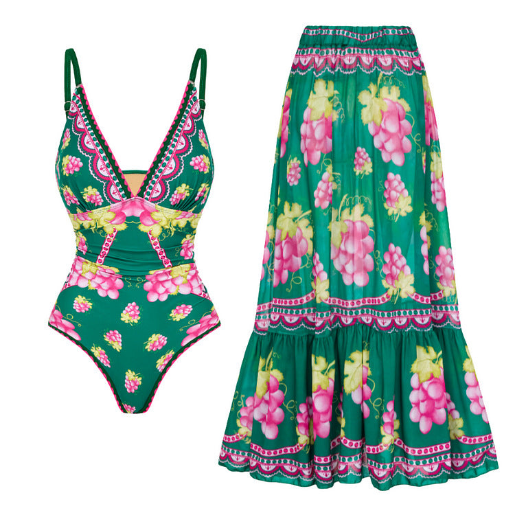 Swimsuit One-Piece Mid-Length Dress Set