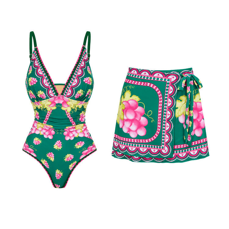 Swimsuit One-Piece Mid-Length Dress Set