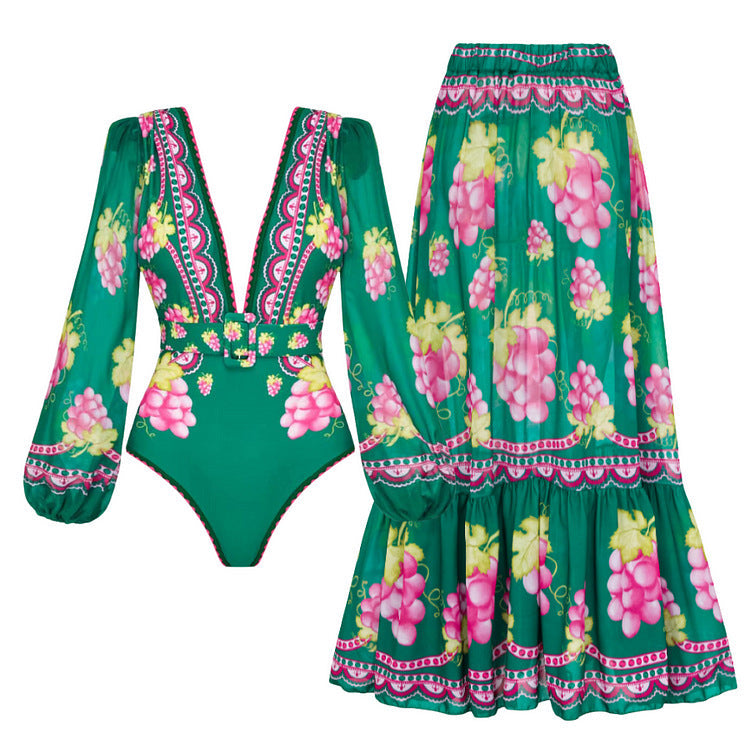 Swimsuit One-Piece Mid-Length Dress Set