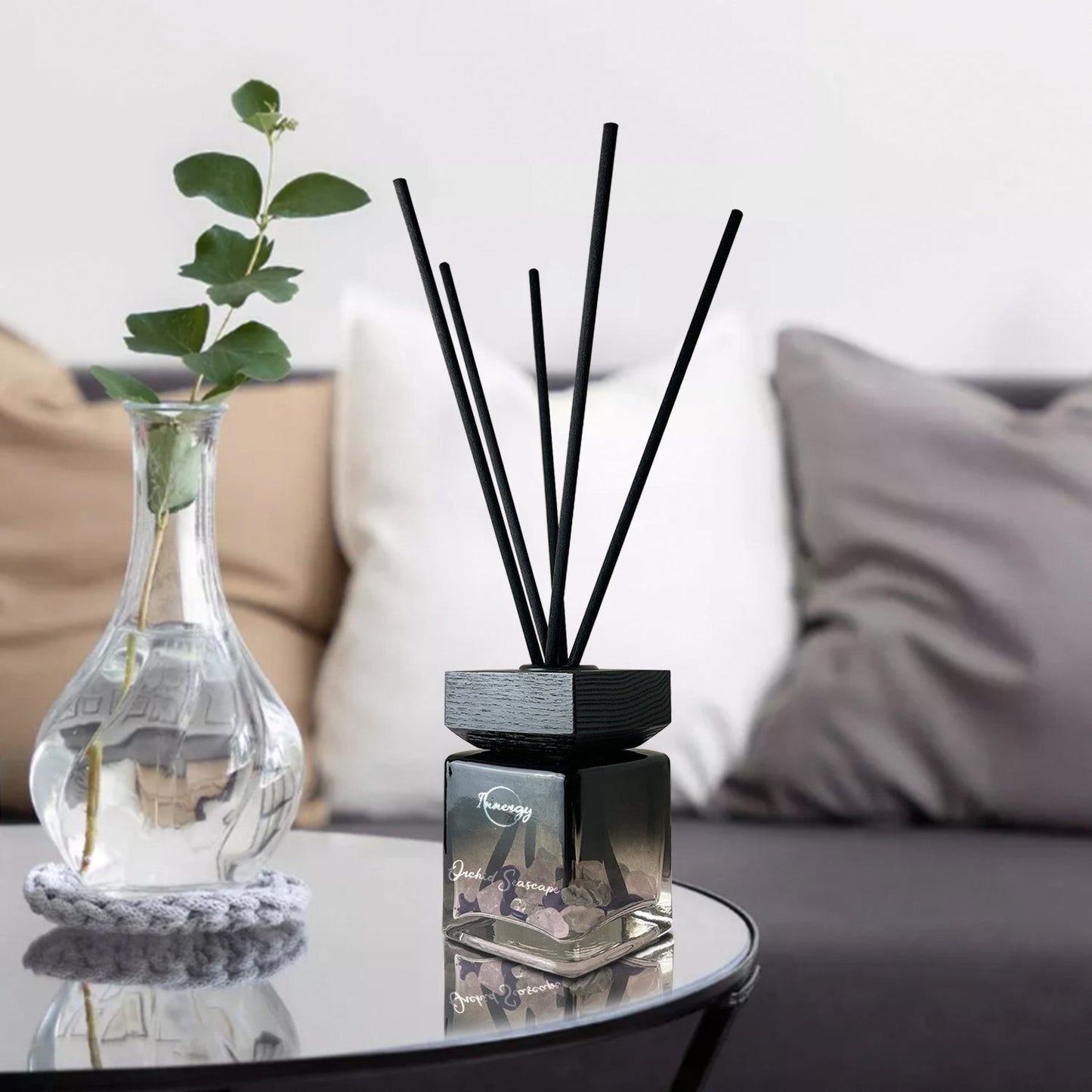 Orchid Seascape Crystal-Enhanced Reed Oil Diffuser, 100ml