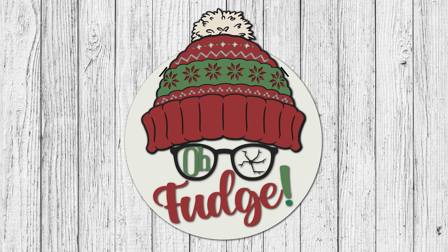 Oh Fudge Ralphie Door Hanger - DIY Unfinished Kit - Lvl 2