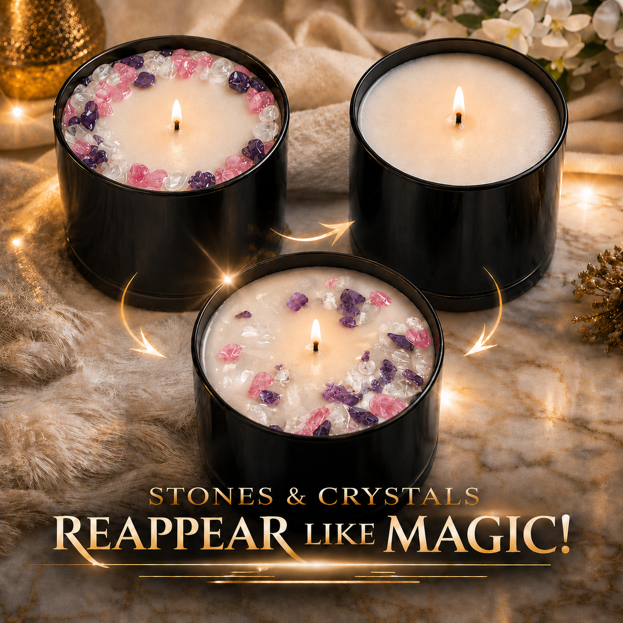 Orchid Seascape Crystal Candle, 10oz