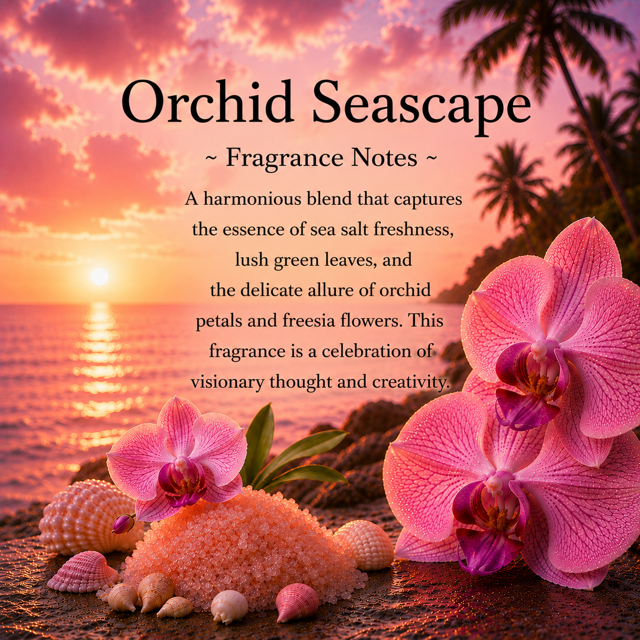 Orchid Seascape Crystal-Enhanced Premium Coconut-Soy Wax Melts