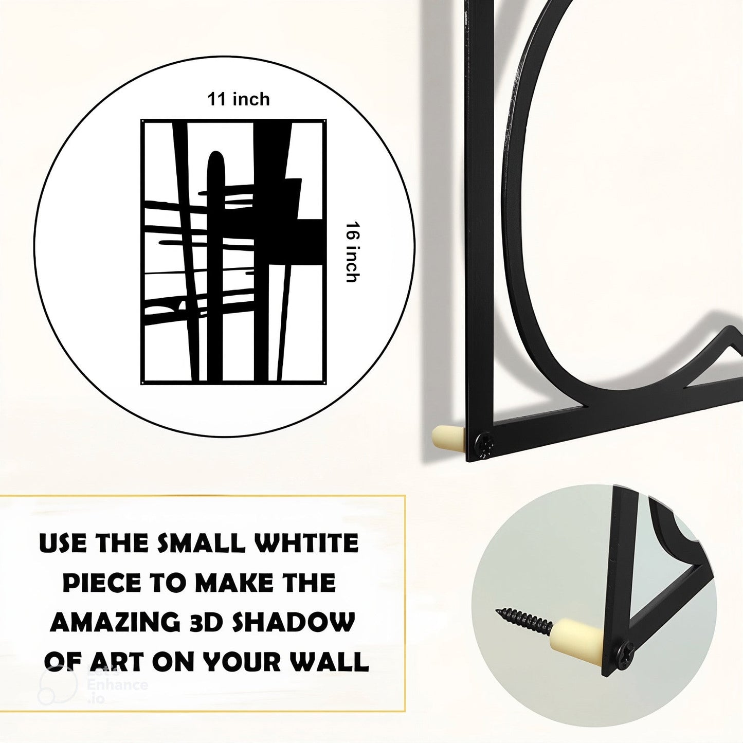 Black Metal Abstract Wall Art 4- Piece | Modern Minimalist Home Decor