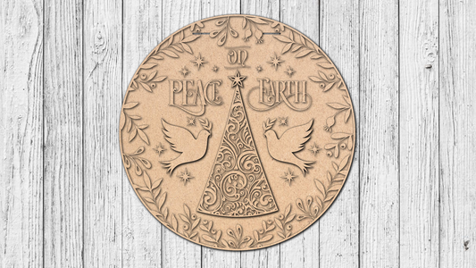 Peace On Earth Door Hanger - DIY Unfinished Kit - Lvl 1