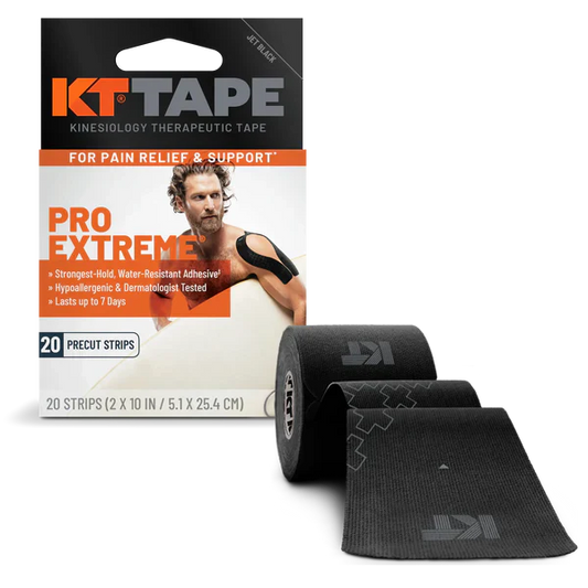 KT Tape Pro Extreme Kinesiology Tape, Black (Case of 8 x 20-Count Boxes)