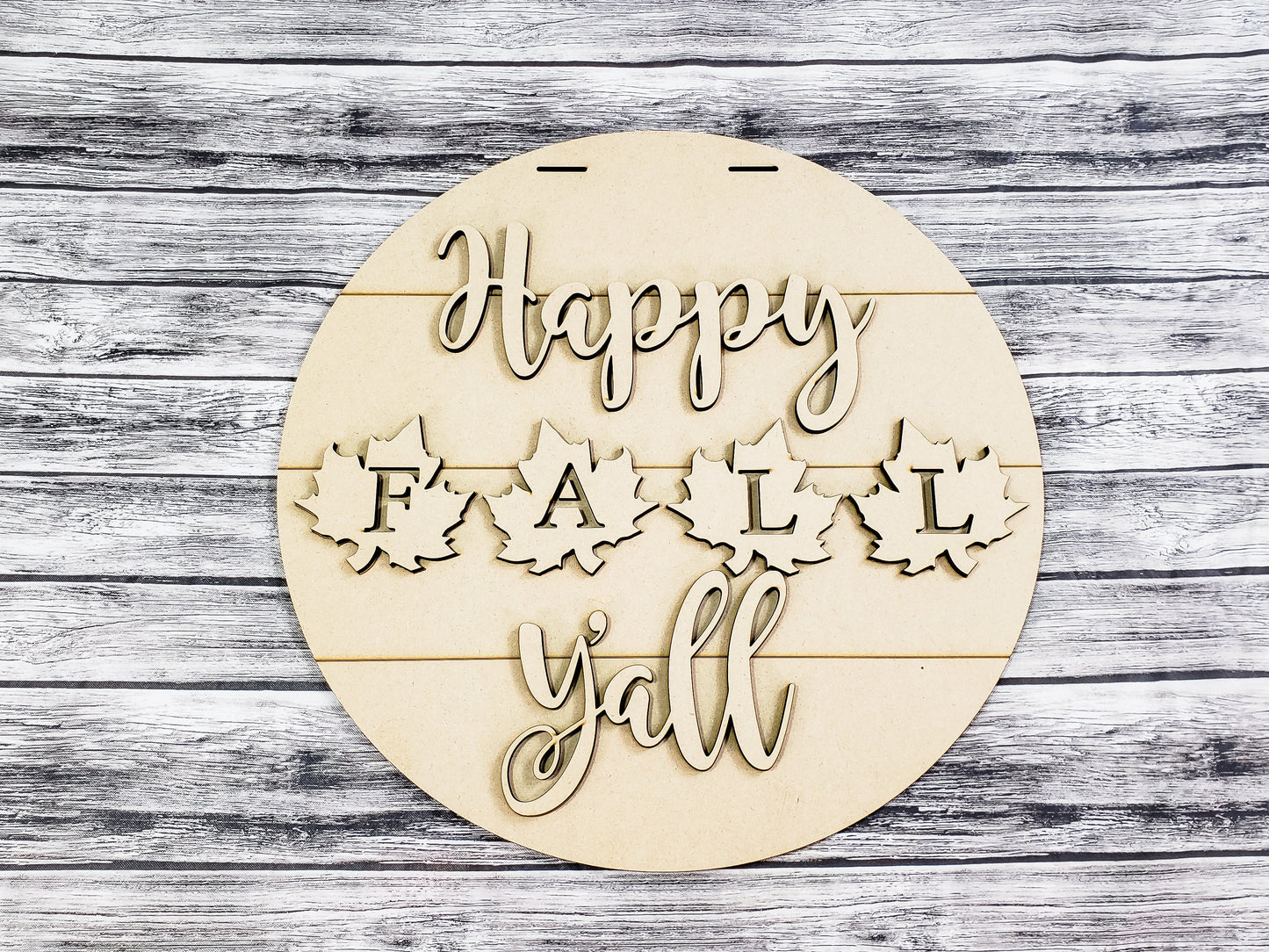 Happy FALL Y'all Leaves 18inch Door Hanger Unfinished Kit