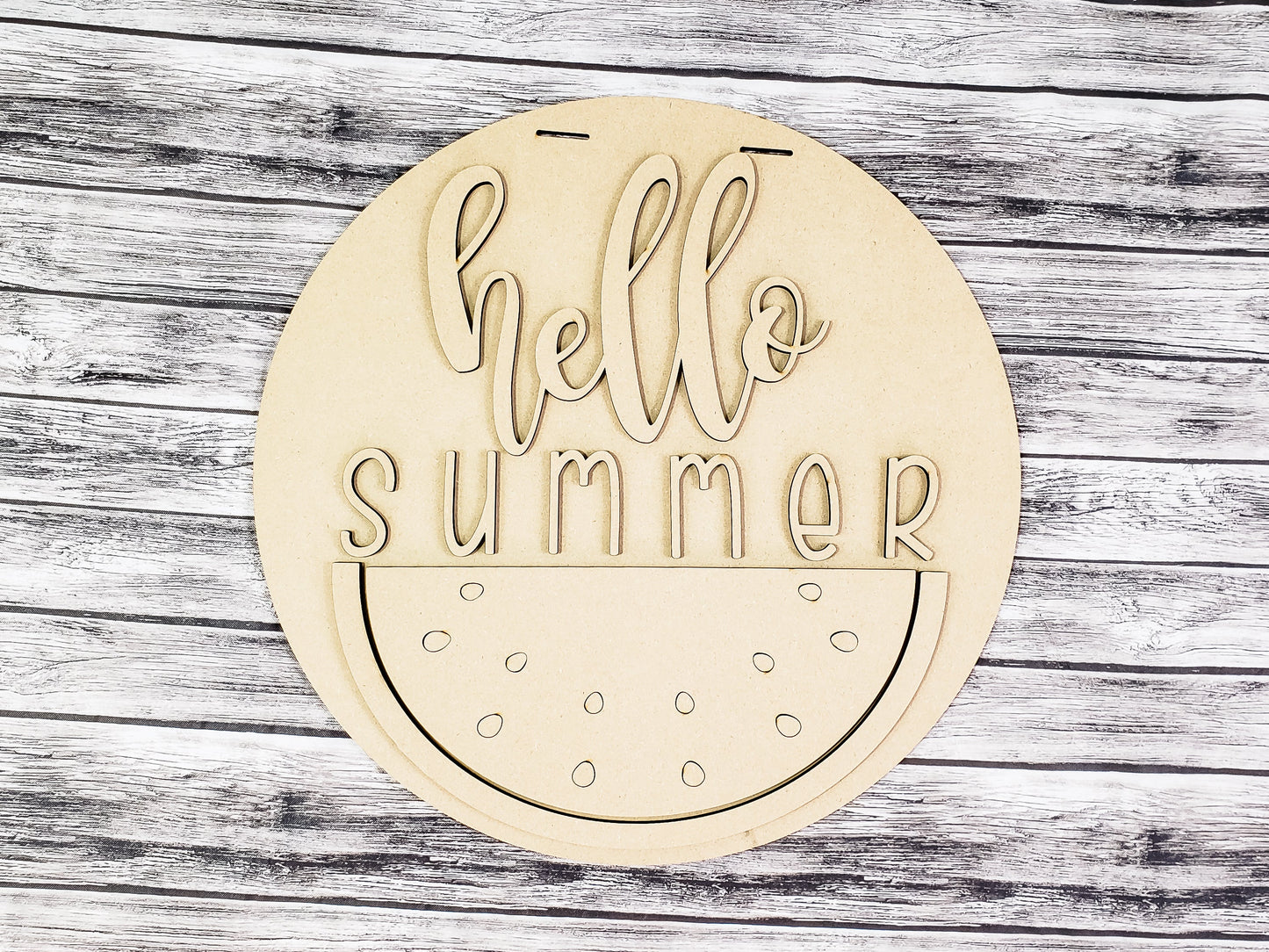 3D hello Summer Watermelon Door Hanger Unfinished Kit