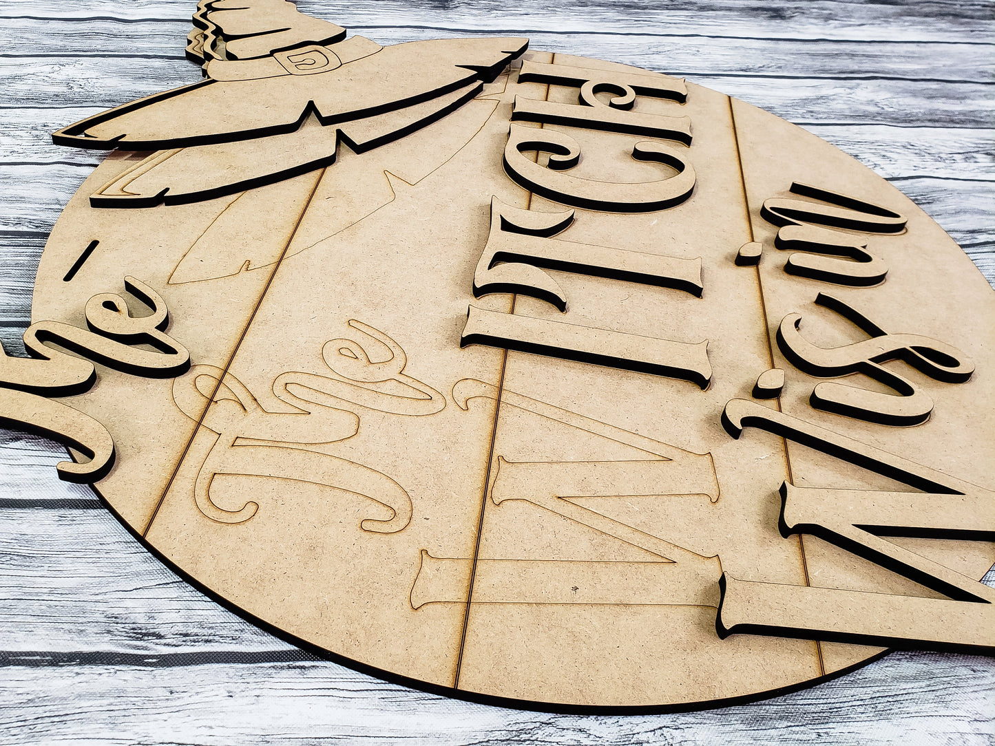 3D The Witch Is In Door Hanger Unfinished Kit