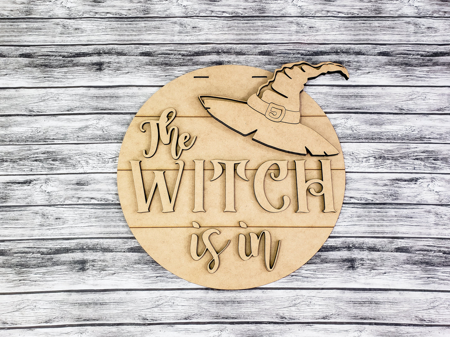 3D The Witch Is In Door Hanger Unfinished Kit