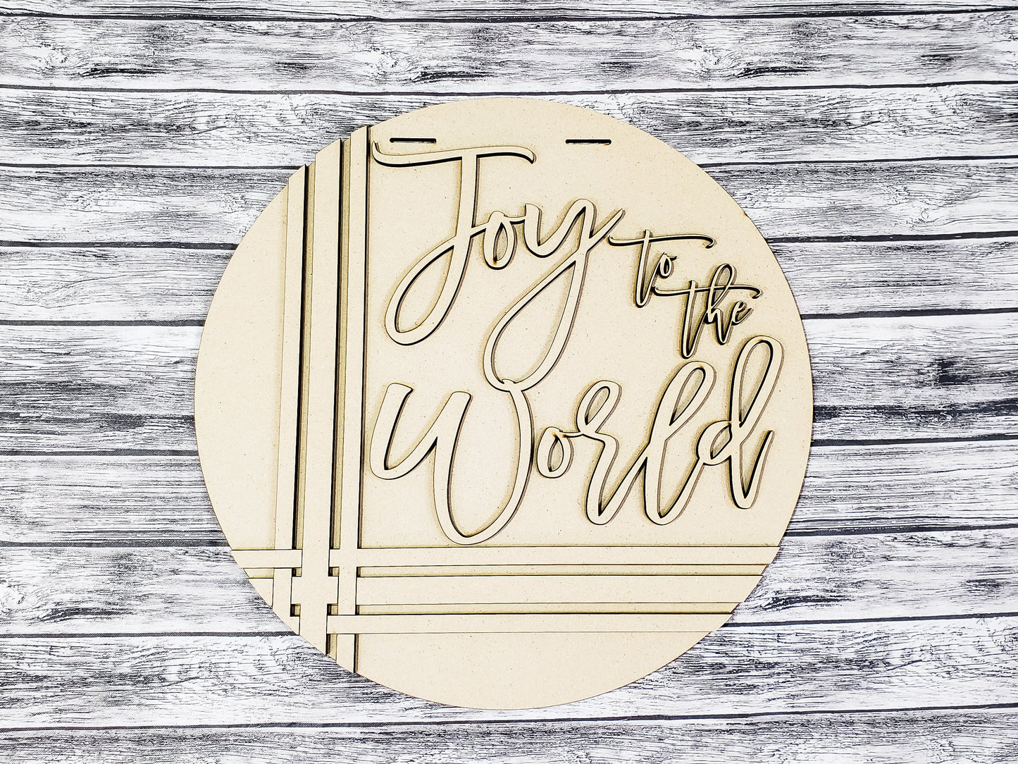 Joy to the World Stripes Door Hanger Unfinished Kit