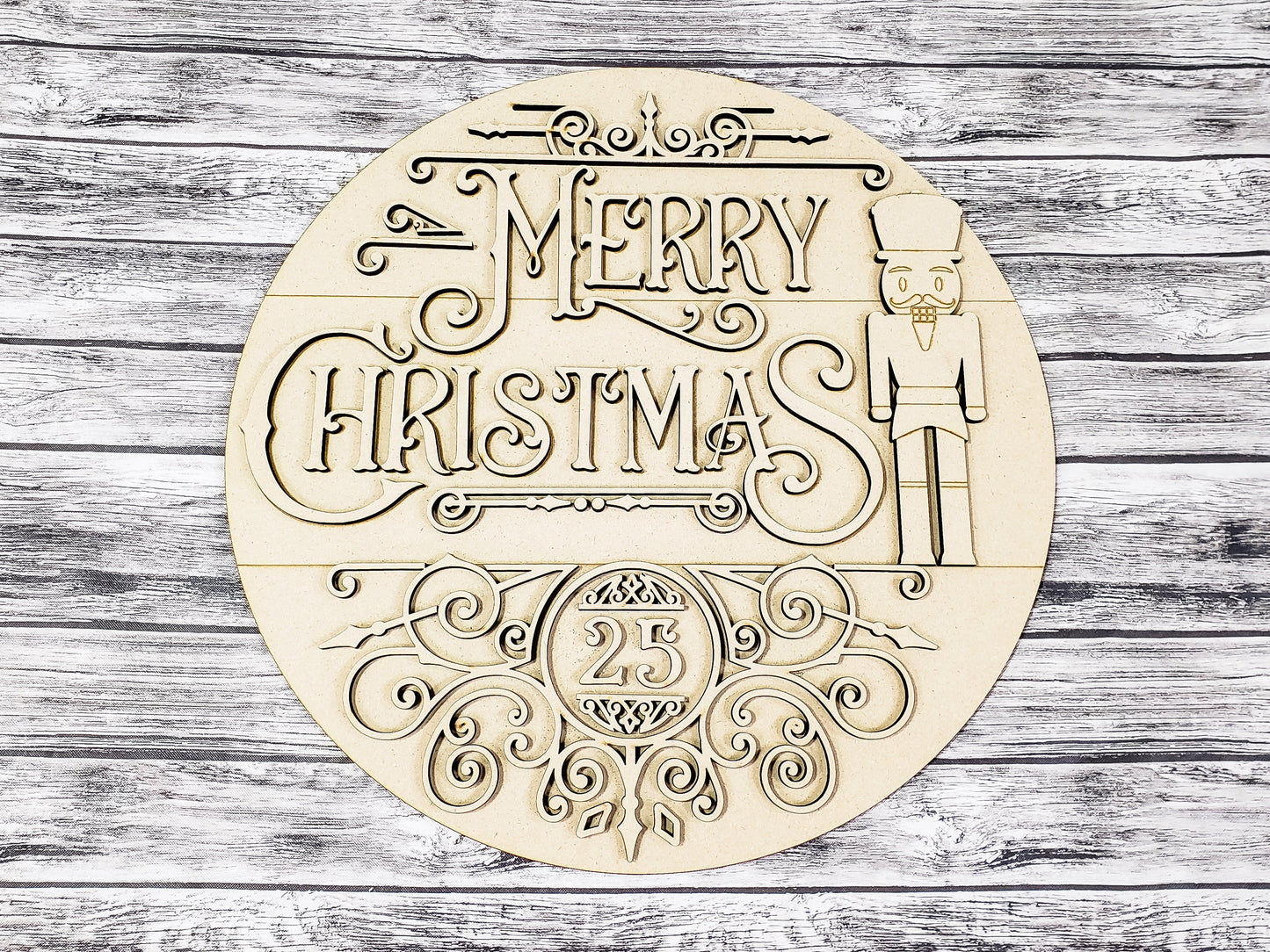 Merry Christmas Nutcracker Door Hanger Unfinished Kit