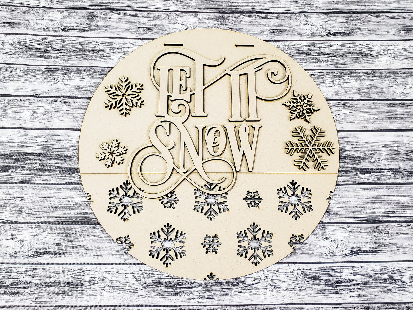 Let It Snow Elegant Door Hanger Unfinished Kit