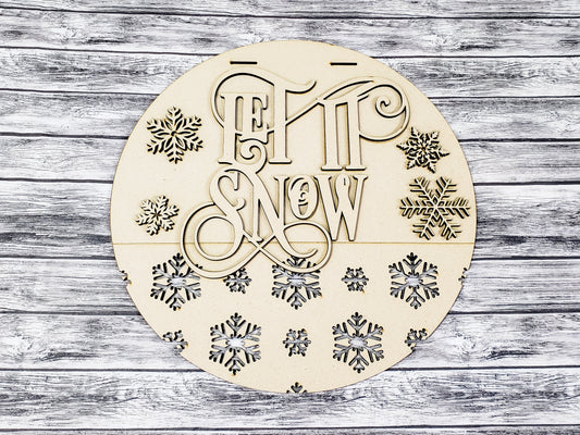 Let It Snow Elegant Door Hanger Unfinished Kit