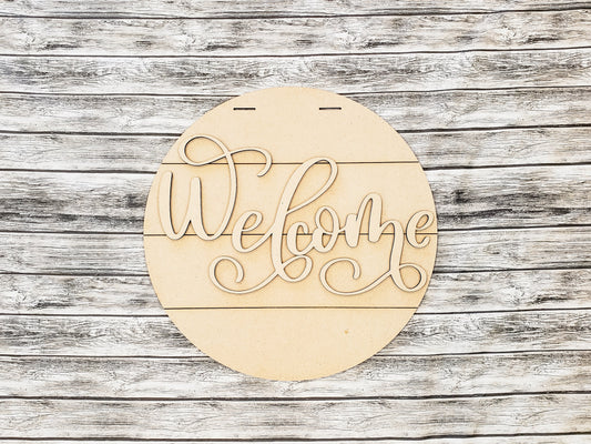 Fancy Welcome Door Hanger Unfinished Kit