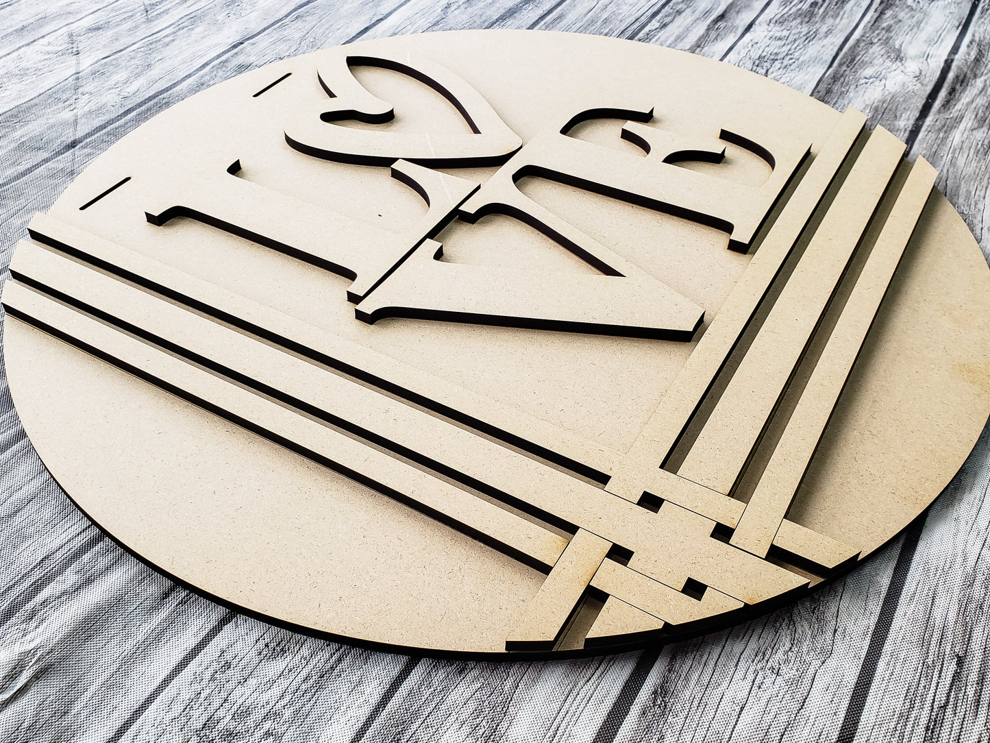 LOVE Stacked Stripes Door Hanger Unfinished Kit