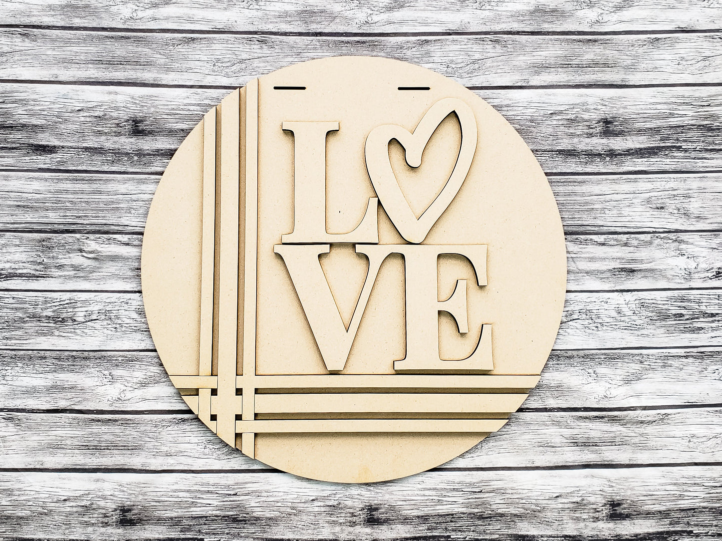 LOVE Stacked Stripes Door Hanger Unfinished Kit
