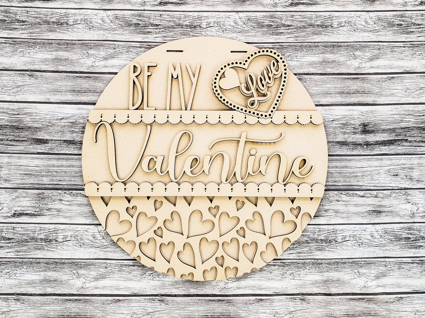 Be My Valentine Hearts Door Hanger Unfinished Kit